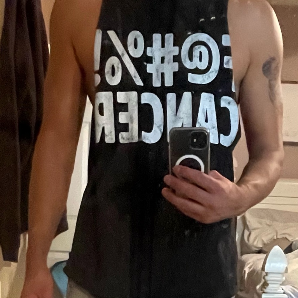 Black Graphic Tank Top